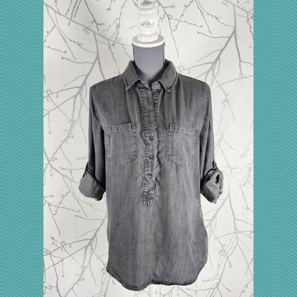 Hester & Orchard Gray 100% Tencel Popover Shirt - Picture 1 of 4